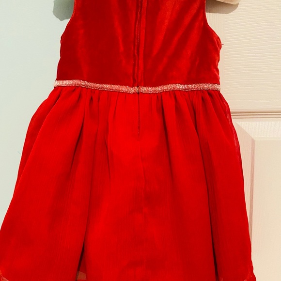 Red dress with sequin bow belt detail. - Picture 4 of 5